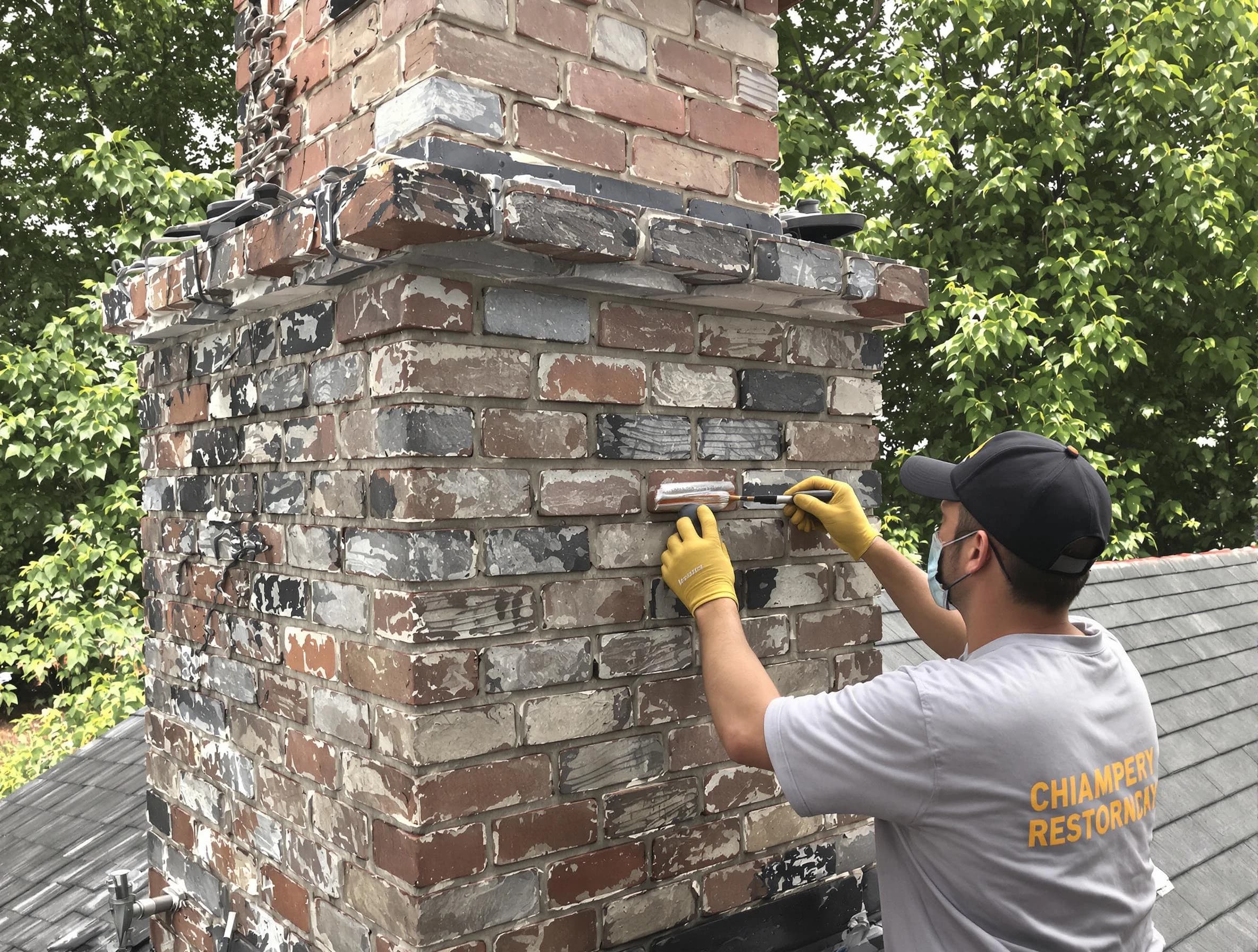 In-progress chimney restoration by Ohio Chimney Sweep in Ohio, PA