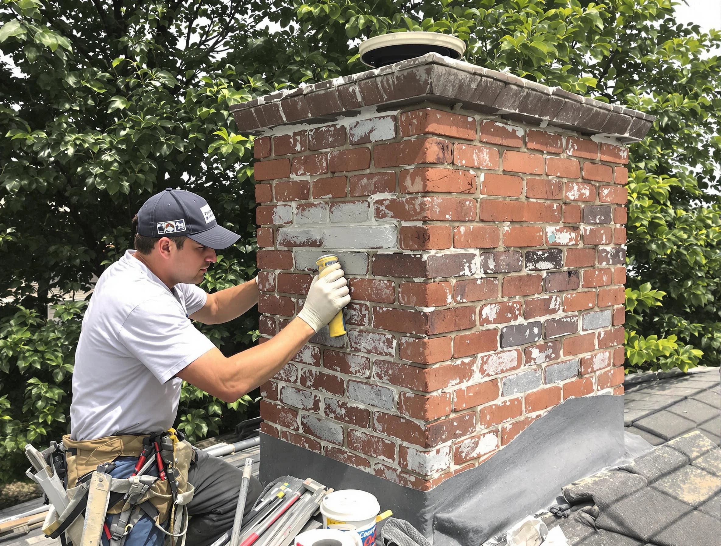Ohio Chimney Sweep restoring an aging chimney in Ohio, PA