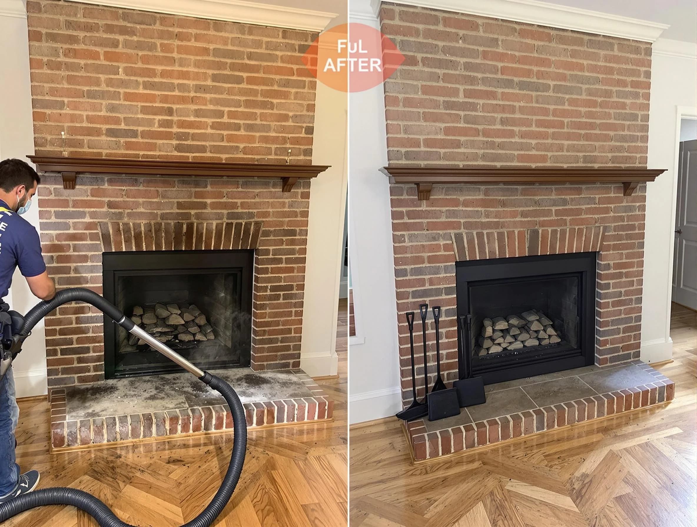 Ohio Chimney Sweep carefully sanitizing a fireplace in Ohio, PA