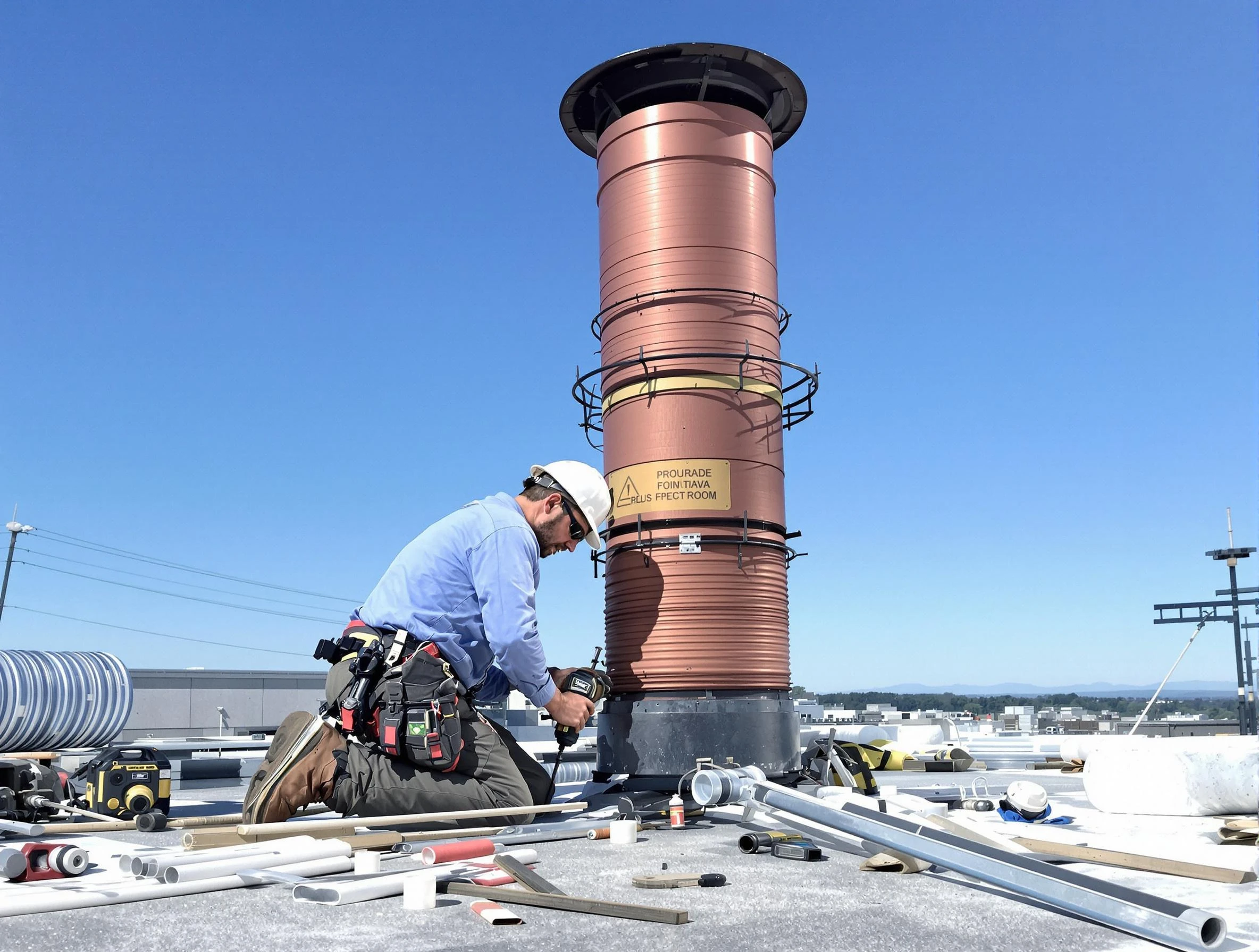 Installed chimney liner by Ohio Chimney Sweep in Ohio, PA