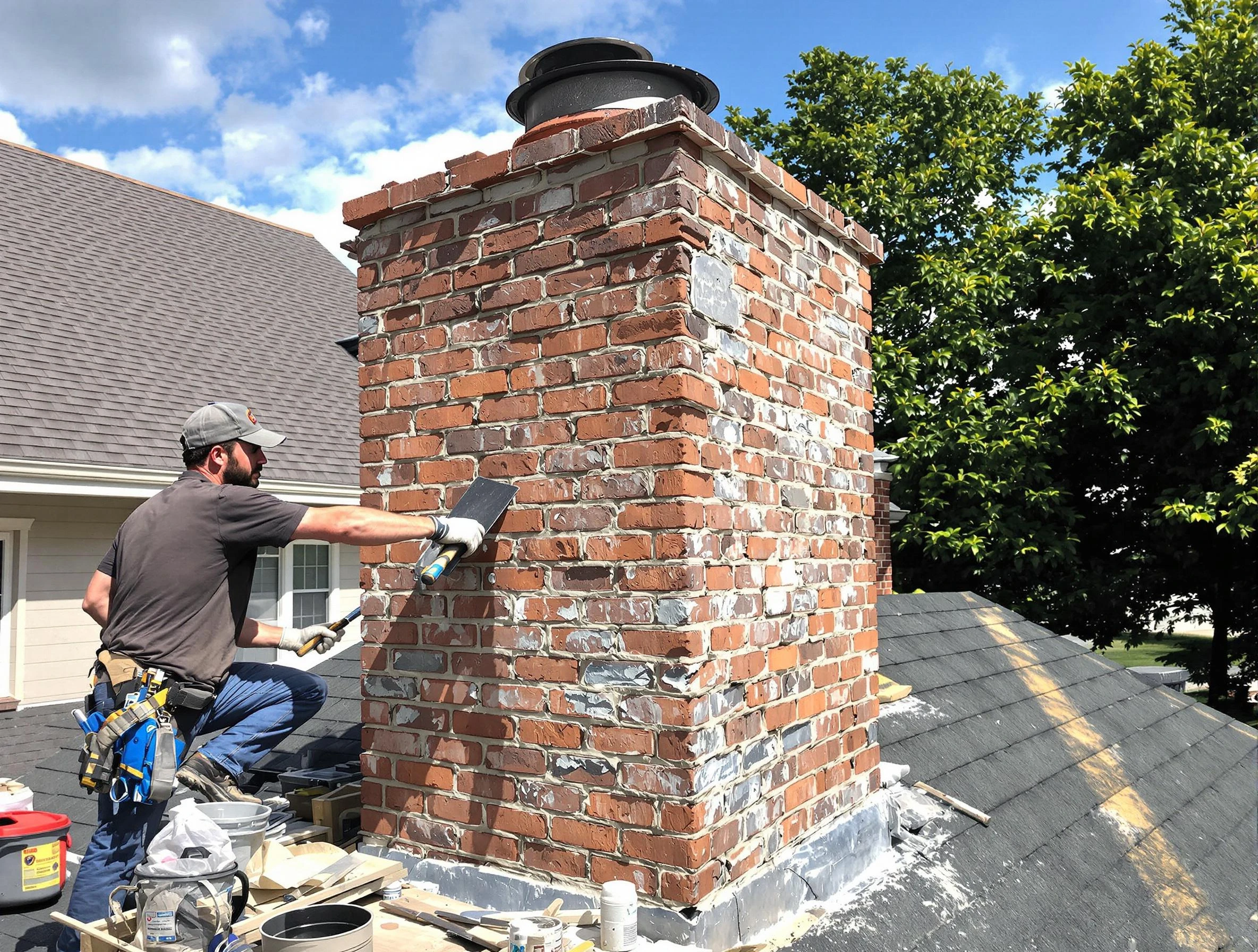 Completed chimney rebuild by Ohio Chimney Sweep in Ohio, PA