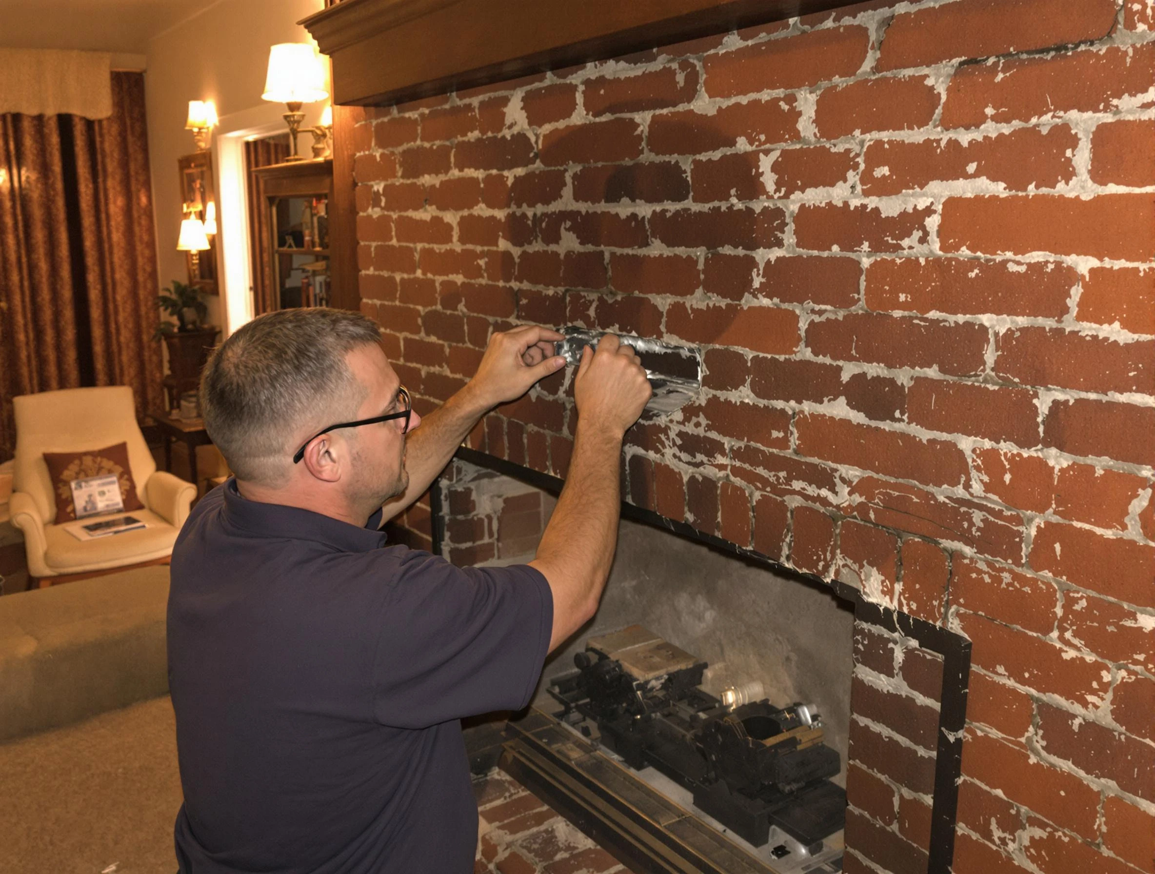Ohio Chimney Sweep expert fixing a fireplace in Ohio, PA