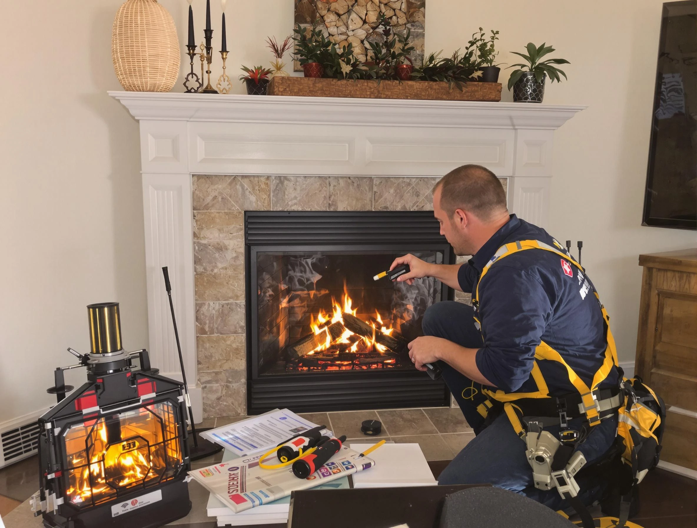 Safety-focused fireplace inspection by Ohio Chimney Sweep in Ohio, PA